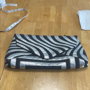 Dries Van Noten Black and Silver Geometric Clutch